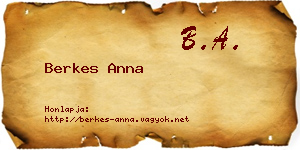 Berkes Anna névjegykártya
