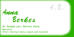 anna berkes business card